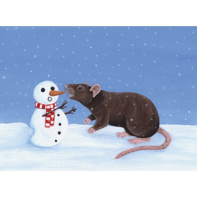 Christmas Card -  Snowman Oh No My Nose