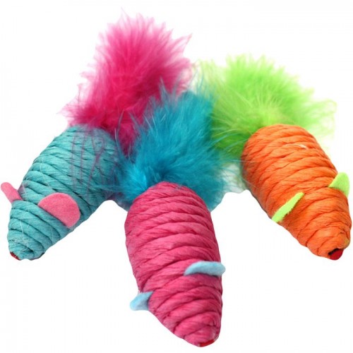 Sisal and Feather Mouse - cat toy Sisal and Feather Mouse - cat toy